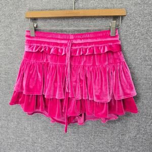 SHUG LAKA TIERED VELVET SKIRT, SIZE S